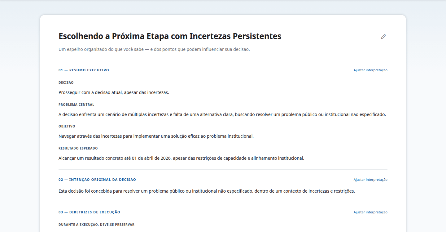 Tela da plataforma — Structure